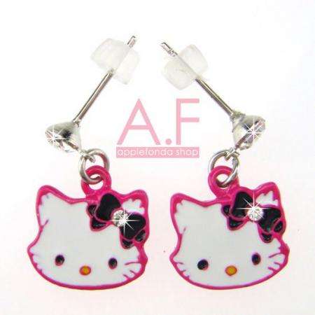 Hello Kitty Earrings Pink, Dangling