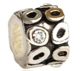 Sterling Silver PLATED Bead, fits most European Charm Bracelets