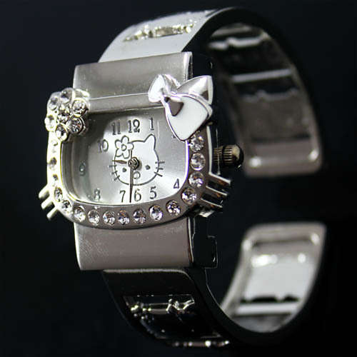 Last one - Hello Kitty Watch - Bracelet Watch with Generous Crystals and White Watch Face
