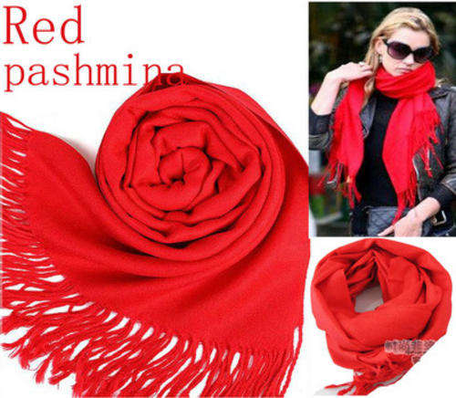 Lovely Pashmina Scarf, Red - Flawed