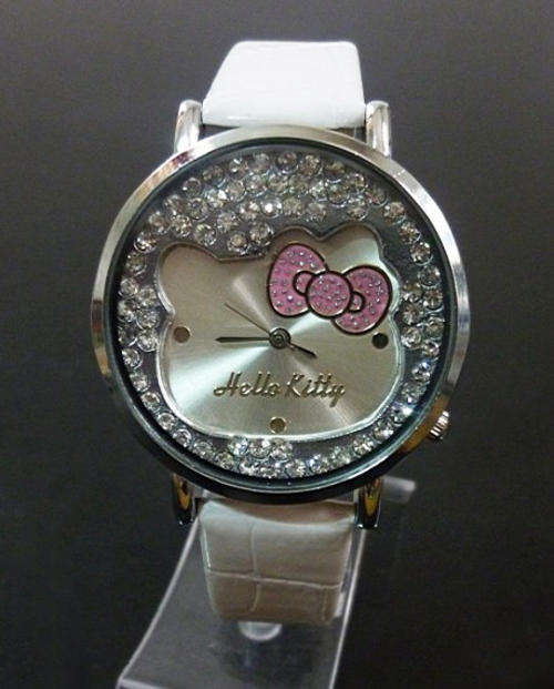 Hello Kitty Watch with Crystals in White, new design