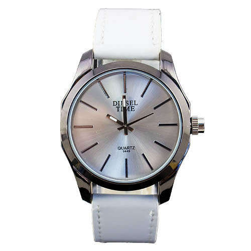 Watch - Classic White Watch with Silver Dial from Diesel Time