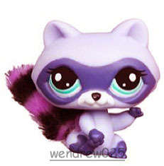 Littlest Pet Shop - Purple Racoon Fluffy Tail #2580