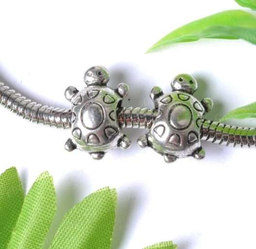 Bead in Tibetan Silver, Turtle