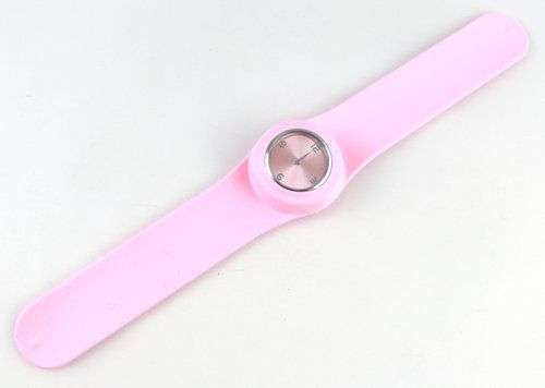 trendy Unisex Jelly Watch, Slap On Watch - PINK