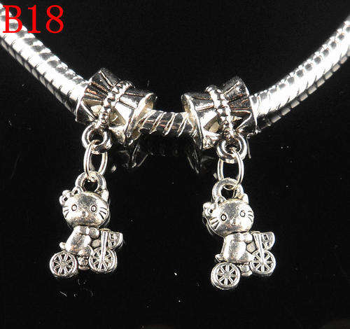 Bead,Dangling Bead,  Hello Kitty on Bicycle