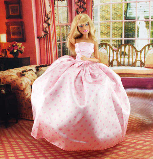 Barbie Fashion House -  Clothes, Handmade, Formal Evening Dress, Gown Pink