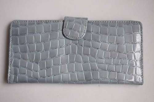 Lovely Ladies Purse, Clutch Wallet, Card Holder - Ligh Blue Crocodile Pattern