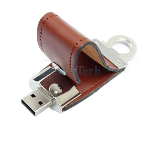 New 1GB Brown Leather Belt Button Case USB 2.0 Flash Drive Memory Storage HK