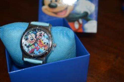 Disney: Mickey Mouse Watch with BlueLeatherette Strap in Presentation Box