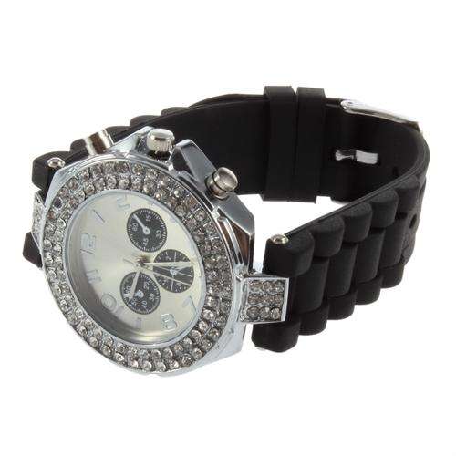Watch - Bling Silicone Watch in Black