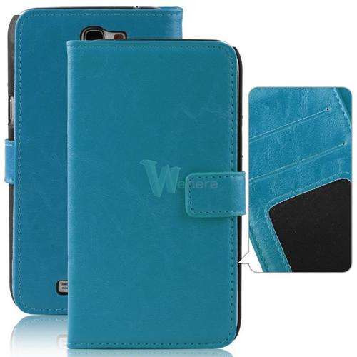 Luxury Purse Wallet Type Leatherette  Case Cover Fr Samsung Galaxy Note II Light blue