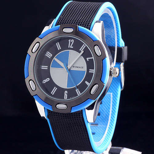Watch - Trendy Quartz Watch in "BMW" colours with Jelly Watch strap