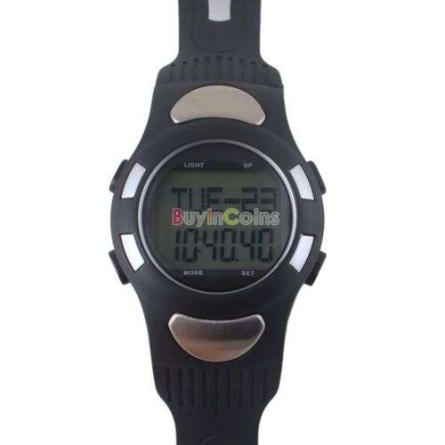 Sports Heart Rate Monitor Backlight Wrist Watch Stopwatch Calorie Pedometer