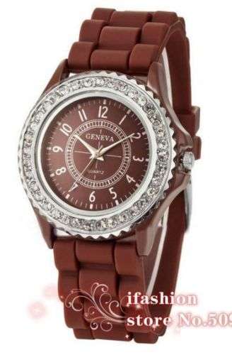 Trendy Watch - Geneva Fashion Jelly Watch in Brown