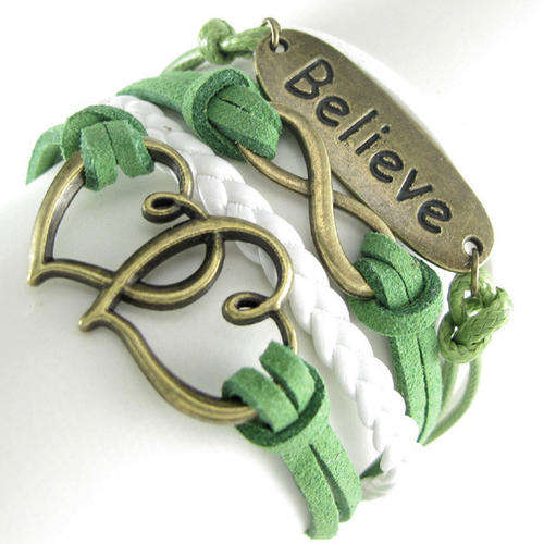 Infinity Best Friend Love Charms Leather Suede Wrap Multi Strands Friendship Bracelet