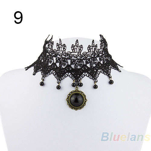vintage Gothic  Lace Pendant Necklace
