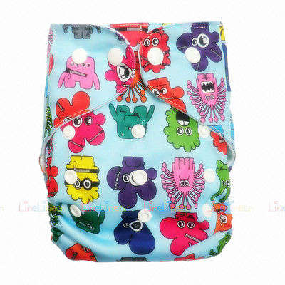 Last One - Hot New Baby Washable cloth - diaper nappy cover no insert  - Pattern: Monsters
