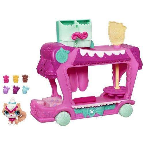 Littlest pet shop, Play Truck - Sweet Delight Truck   with Sugar Sprinkles Cat #3077 new in Box