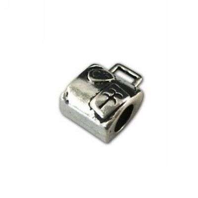 Special - Tibetan Silver Bead fits most European Charm Bracelets - Suitcase