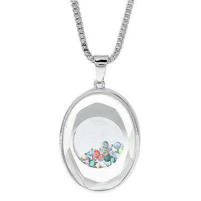Living Memory Floating Charm Round Siver Locket Pendant Necklace Charm GJ02