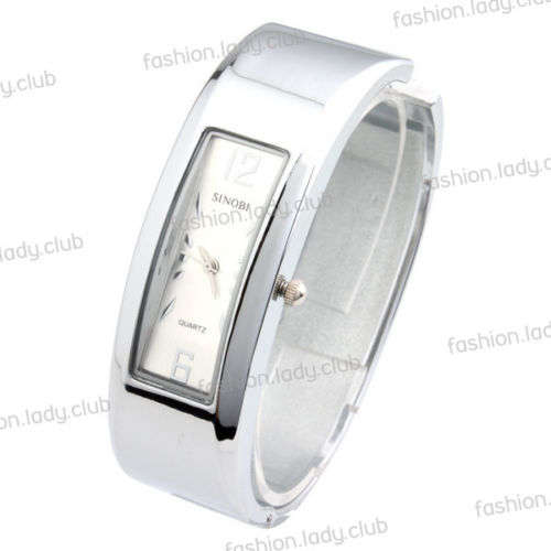 New Silver Oblong Case Fashion Women Ladies Girls' Quartz Dial Wrist Watch