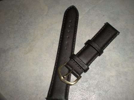 PU Leather Watch Strap Band 20mm - Dark Brown