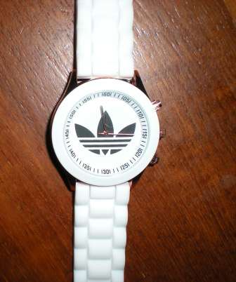 Trendy Watch - Fashion Jelly Watch - white and Black - Gold Tone Casing