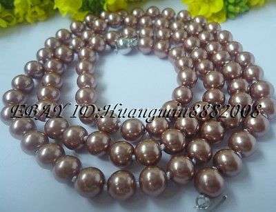 Pearl Necklace  Metallic 10mm