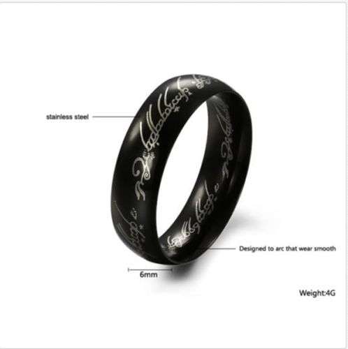 Lord of the Rings - The One Ring LOTR Tungsten Stainless Steel Wedding Band - size 5