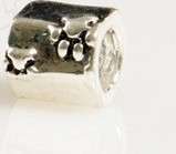 Pet Paw Print Bead,  Silver Plated