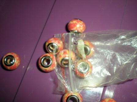 Bead Howlite Orange / Red / Yellow Turquoise - Fits Most European Charm Bracelet