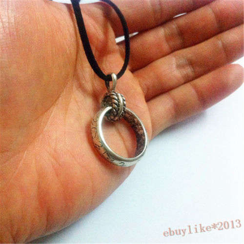 LOTR Lord Of The Rings Hobbit Ring Necklace Pendant Chain Antique Silver Colour