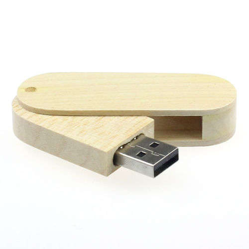 8GB USB 2.0 Flash Storage Drive Rotation Wood High Speed Memory Stick