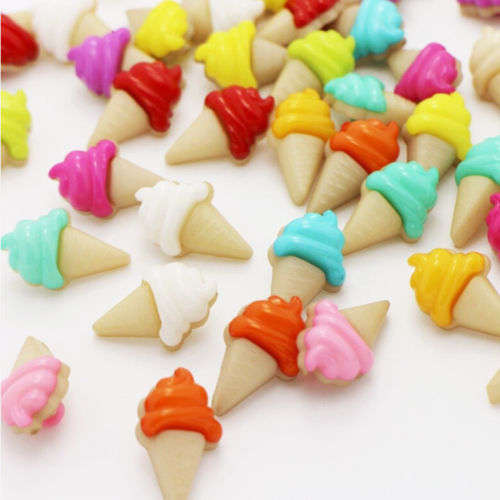 10 PCs Mixed 1 Hole Ice Cream Plastic Sewing Buttons Scrapbooking 2.5*1.2cm