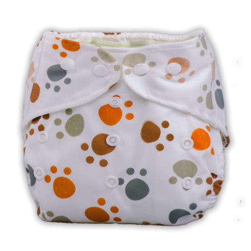 Hot New Baby Paw Print Washable cloth diaper nappy cover without insert