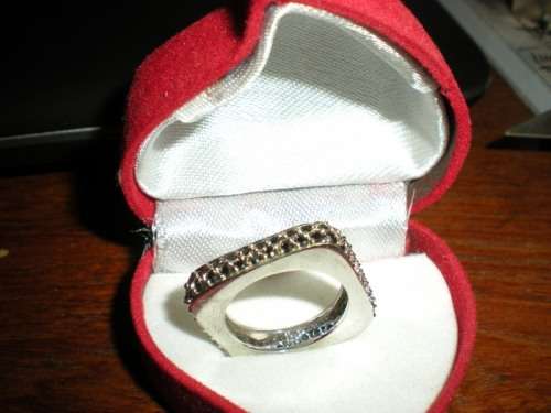 Sterling Silver - 4mm MICRO PAVE Black CZ Square Band 4.5g - Ring (5.5) VC7191