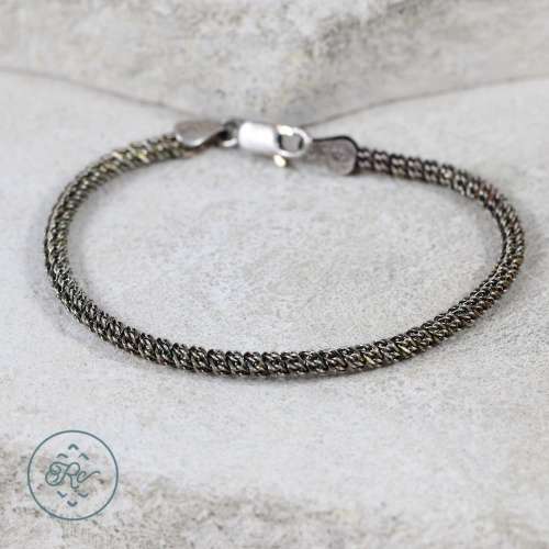 Sterling Silver - 4mm Twisted Curb Chain 6.1g - Bracelet (7`)