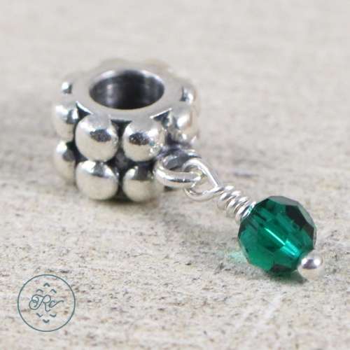 Sterling Silver - CARLO BIAGI May CZ Dangle Bead 3g - Charm Pendant