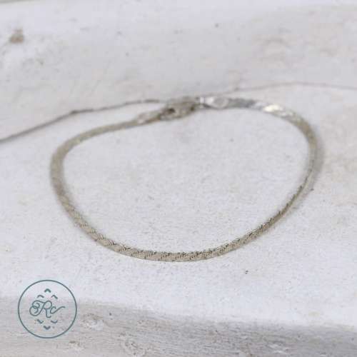 Sterling Silver - 2mm Flat Rope Chain 2.1g - Bracelet (6.5")