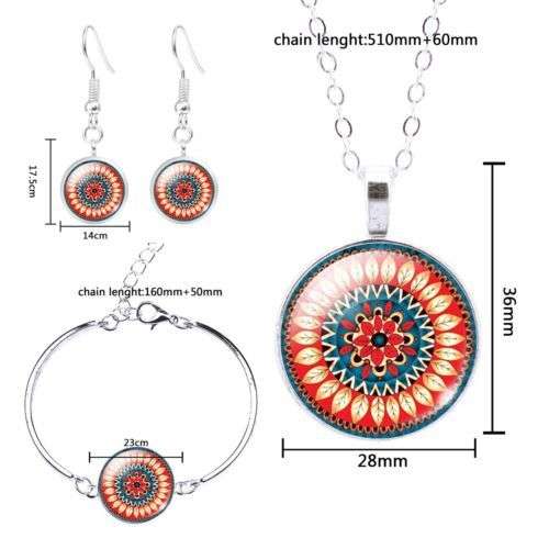 Fashion Flower Jewelry Set Silver Plated Bracelet Crystal Necklace Earrings