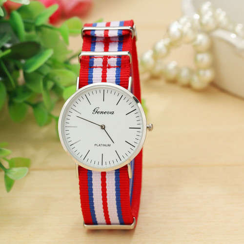 Last one - Men Geneva Simple Wrist Watch Slim Stripes Analog Quartz Vogue Casual Watch