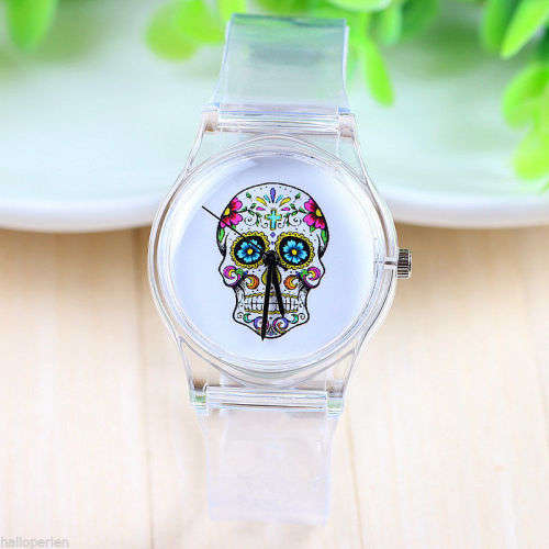 Skull Watch / See Through Plastic Strap