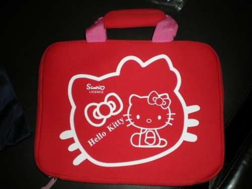Hello Kitty Design Sleeve, Laptop Sleeve fits laptops up to 14 inch red with handle