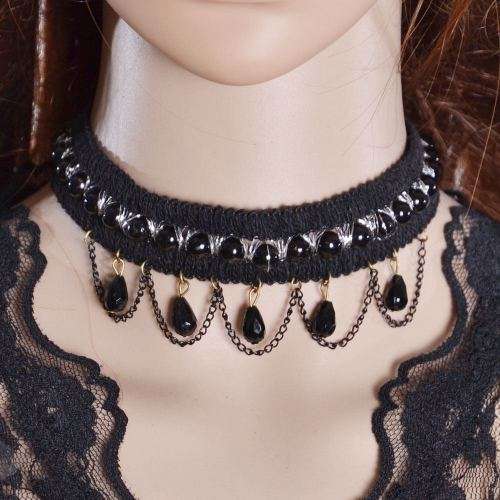 Gothic Black Lace Tattoo Choker Collar Punk Necklace Pendant Jewelry