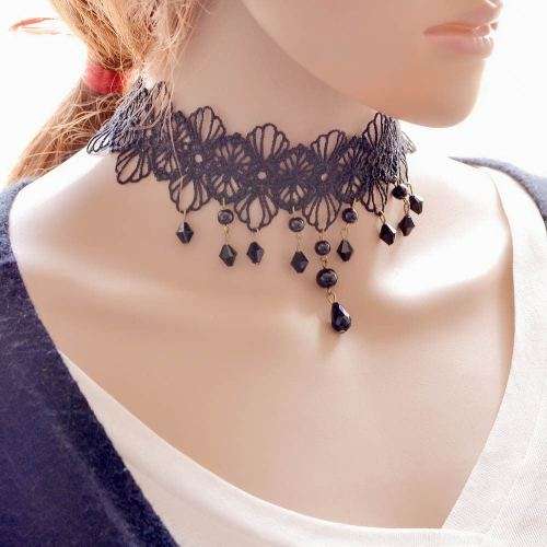 Gothic Black Lace Tattoo Choker Collar Punk Necklace Pendant Jewelry