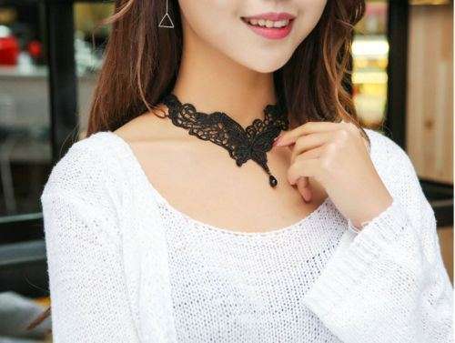 Gothic Black Lace Tattoo Choker Collar Punk Necklace Pendant Jewelry