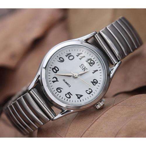 White Fashion Casual Luxury Women's Stainless Steel Quartz Round Wrist Watch BNN