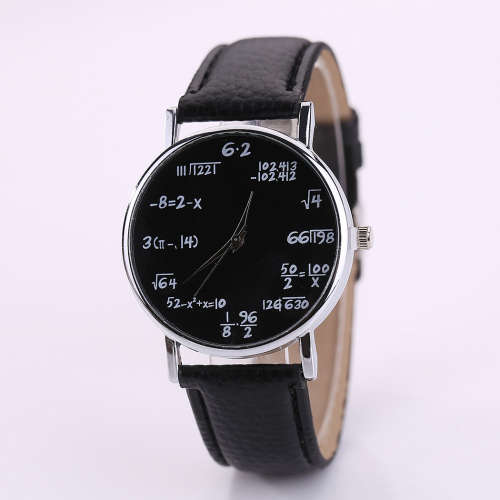 Last one - Watch with Black Leatherette Strap Mathematics signs also Cute Teacher's Gift