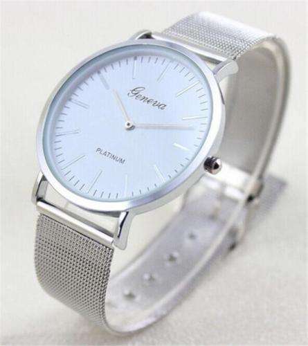 Geneva Women's Fashion Watch Silver Stainless Steel Band Quartz Wrist Watch